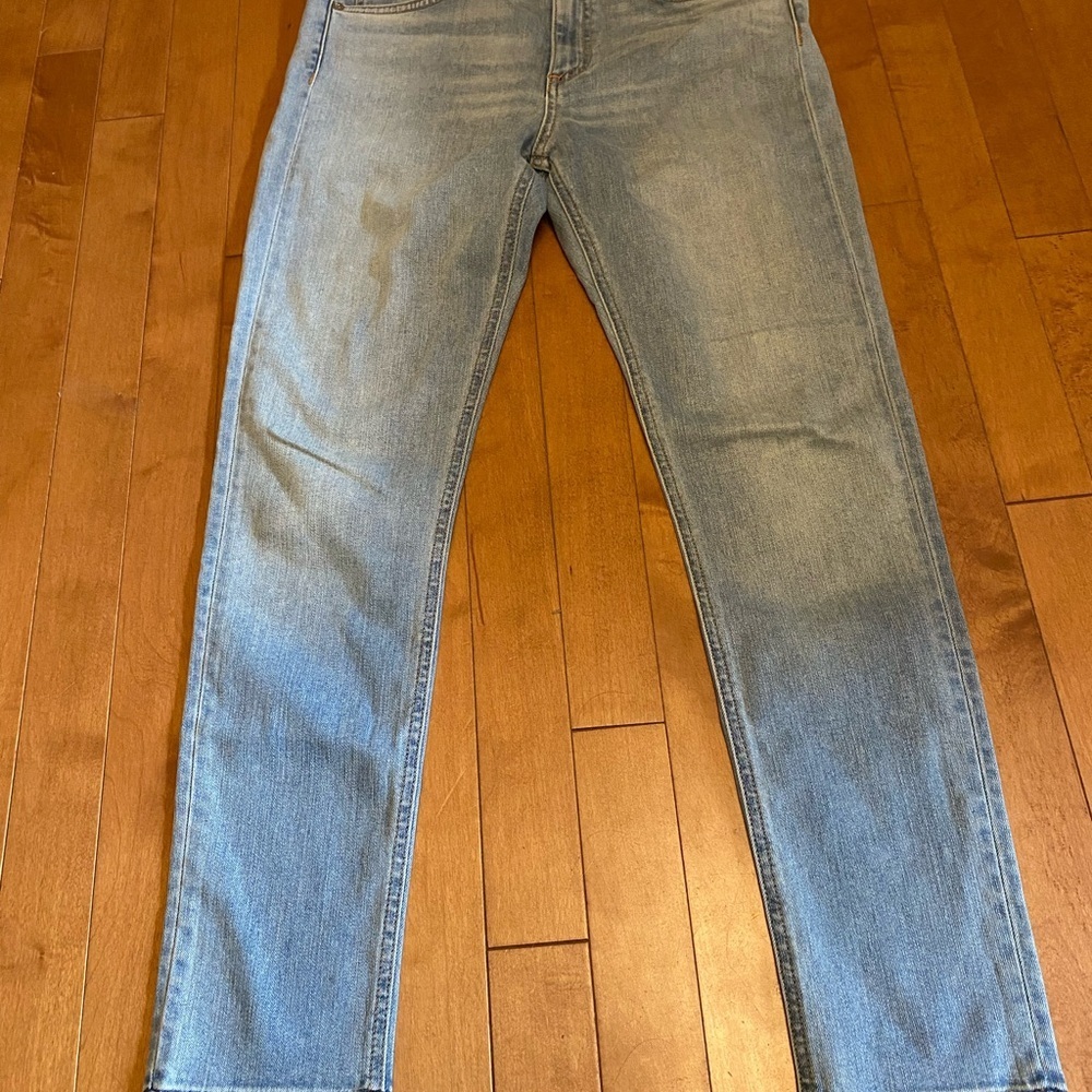 Womens Rag & Bone Size 28 High Rise Capri Light Wash Skinny with Stretch Raw Hem